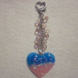 NWOT. Pink & Blue Keychain/Purse Jewelry